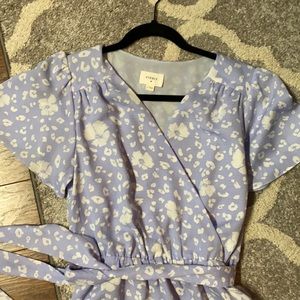 Blue and white dress